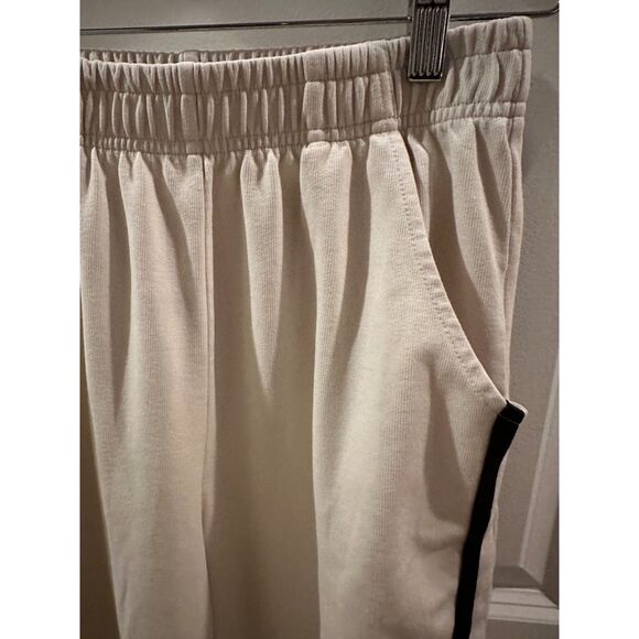 Commence Women's Beige Black Stripe Adjustable Ankle Scuba Fit Joggers Size M - Picture 11 of 13